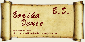 Borika Demić vizit kartica